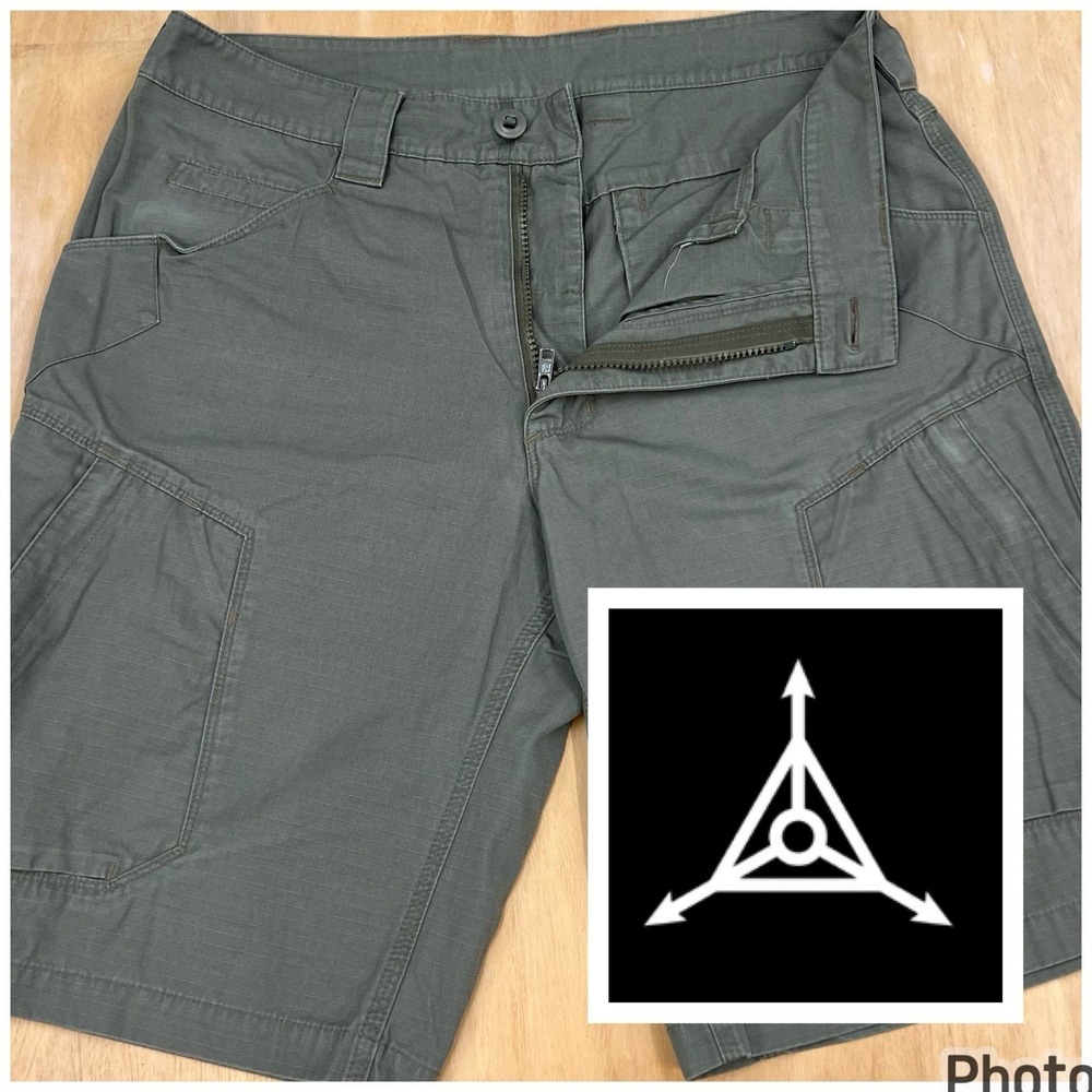 Triple Aught Design Cargo Shorts Men 32x10 Classic Fit Cotton Ripstop Green
